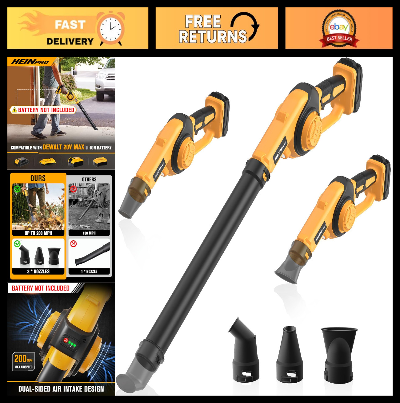 - 200mph, 3 Speed Modes, Battery Powered Mini Tool