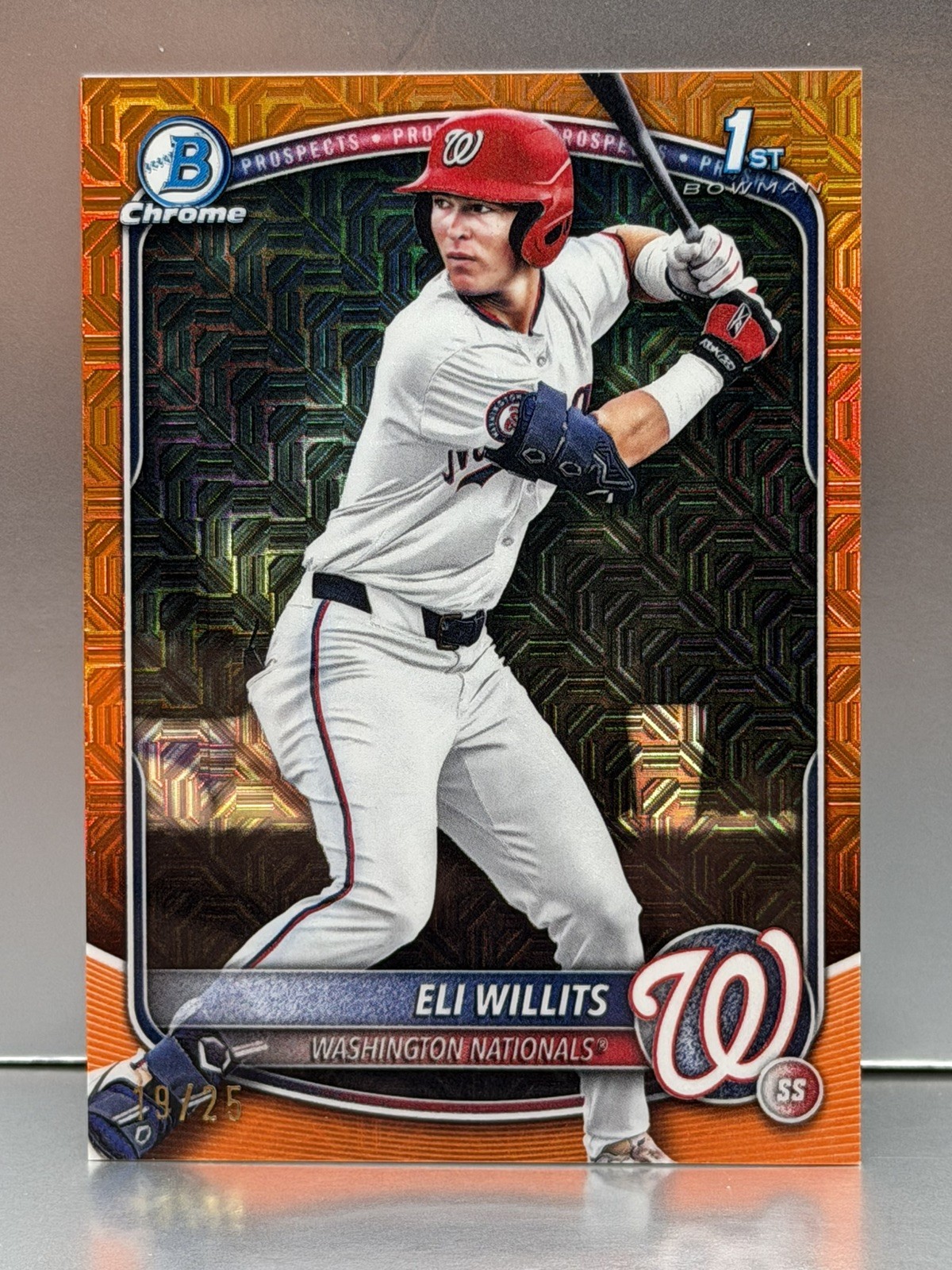 Eli Willits 1st Bowman Chrome Orange Mojo Refractor /25 SSP Nationals Rookie