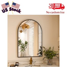 16x24 Arched Bathroom Mirror Wall Mounted Vanity Hanging Mirror Black