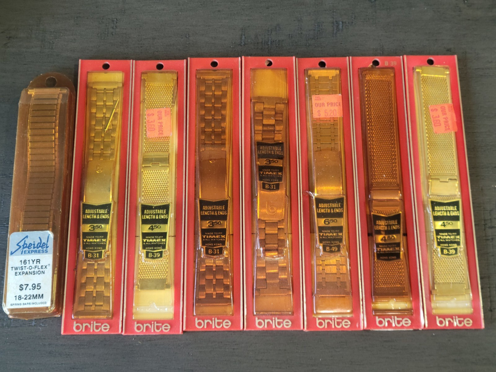 Lot of vintage Speidel & Brite watch bands NEW