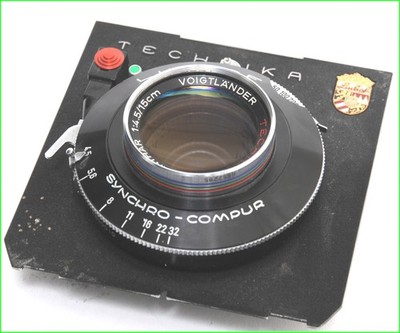 @ Voigtlander Technika Apo-Lanthar 4.5/15cm lens Linhof Synchro-Compur