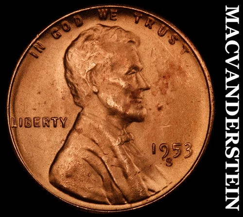 1953-S Lincoln Wheat Cent- Choice Gem Brilliant Uncirculated No Reserve #J1559