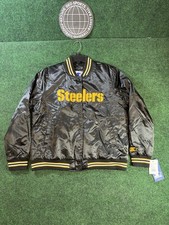 Women's Pittsburgh Steelers Starter Varsity Lover Satin Full-Snap Jacket Sz XL