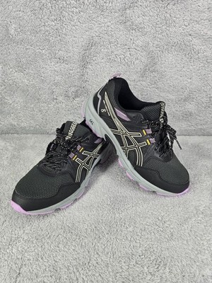 Asics Gel-Venture 8 Trail Running Shoes Women Size 8 Black Purple 1012A706