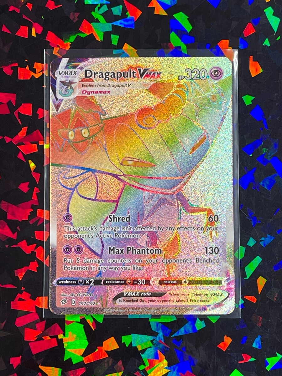 dragapult vmax pokemon card value Dragapult VMAX 197/192 (Rainbow Secret Rare) Rebel Clash) Near Mint Pokemon  TCG