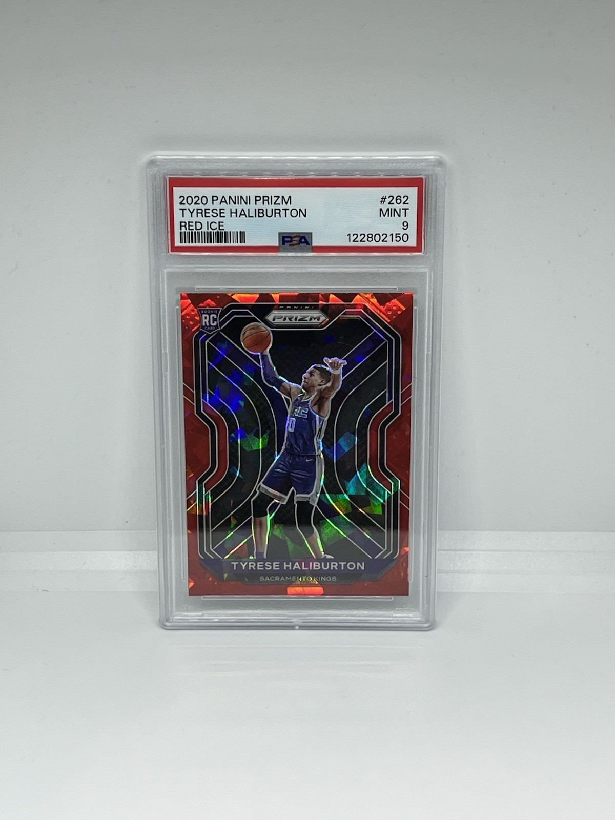 2020 Panini Prizm Red Ice RC Tyrese Haliburton #262 PSA 9 Mint