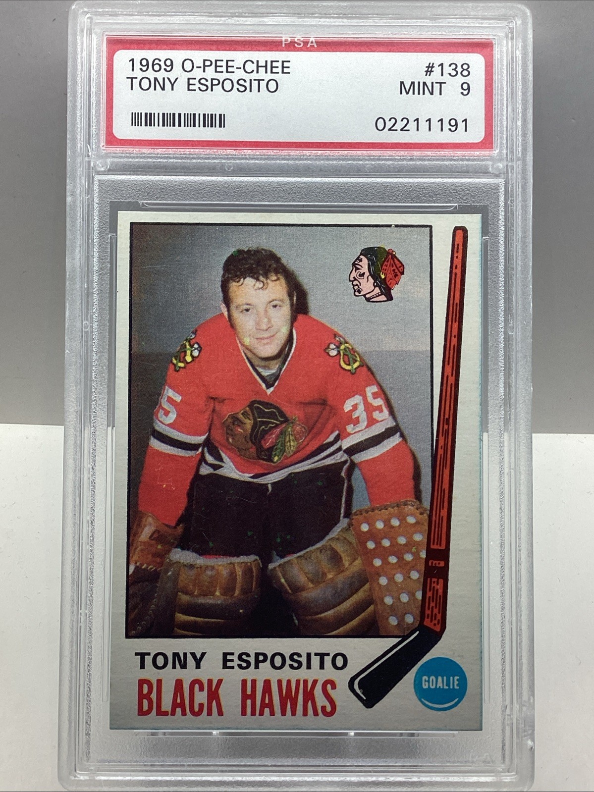 1969-70 O PEE CHEE TONY ESPOSITO #138 RC PSA 9 MINT