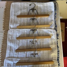 Lot5 Vintage 1940  s  The SETWELL 13" Wooden Pant Skirt Hangers w/ padding