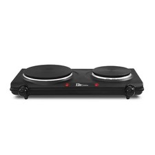 Elite 2 quemadores 7 pulgadas Plato caliente negro