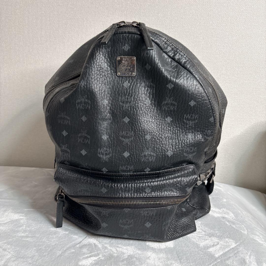 Large capacity MCM Side Stud Backpack Black L Lar… - image 1