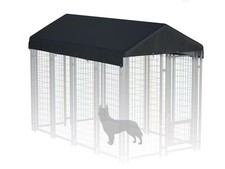 MDHAO 8x4 Dog Kennel Cover Heavy Duty Waterproof Black Replacement Top Cover