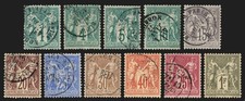 n°61/72 (sauf n°62), Sage 1876, série complète Type I, oblitérés - TB 1er choix