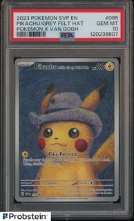 Pokemon Pikachu with Grey Felt Hat Van Gogh 085 Promo PSA 10 Graded GEM MINT