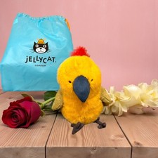 Authentic Jellycat Budgeby Parrot Stuffed Animal and Soft Toy NWT 