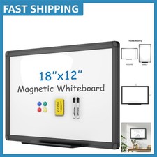 Elegant Magnetic Dry Erase Board 18x12 - Wall Mount, Marker Eraser Included