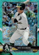 2018 Bowman #BCP45 Greg Deichmann Chrome Prospects Aqua Shimmer Refractor #/125