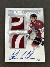 2021-22 UD The Cup John LeClair Emblems of Endorsements Dual Patch Autograph /15
