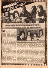 Hudson Brothers Magazine Article Vintage 1970s Family Story Photos