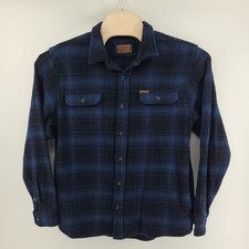 ORVIS Men's Flannel Shirt XL Blue Plaid Long Sleeve Button Up Casual Shacket