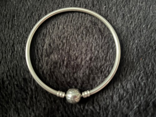 PANDORA MOMENTS STERLING 925 BANGLE BRACELET #590713 7.5”