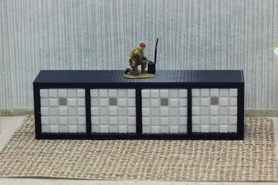 Storage Boxes 4pc - Mosaic Tiles Pattern - 1:12 Dollhouse Furniture - Doll Minia