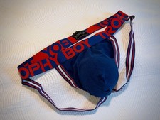 Andrew Christian Trophy Boy Jockstrap XL Navy Blue Red Men’s Underwear