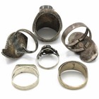 Southwest Sterling Turquoise Red Coral Inlay 3.75-10.75 Rings Lot of 6 #S5483-4 — photo 3