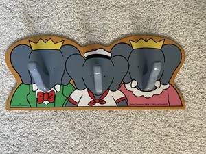 Babar the Elephant Children’s Coat Rack - Vintage Made In France