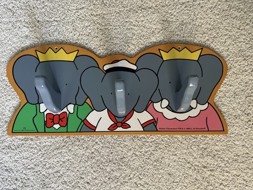 Babar the Elephant Children’s Coat Rack - Vintage Made In France