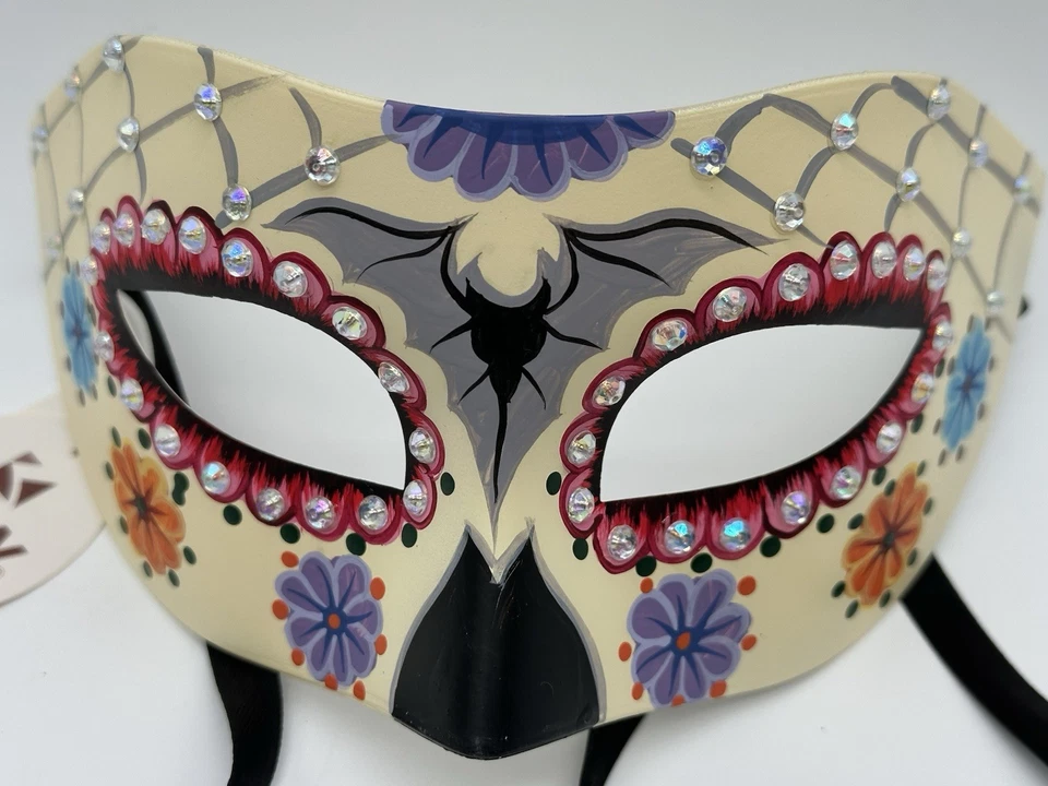 Colorful Masquerade Mask Rhinestones Black Bat - Image 2 of 4