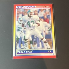 SCORE 1990 Score Rookie Percy Snow #305 Detroit Lions Football Trading Card. rookie card picture