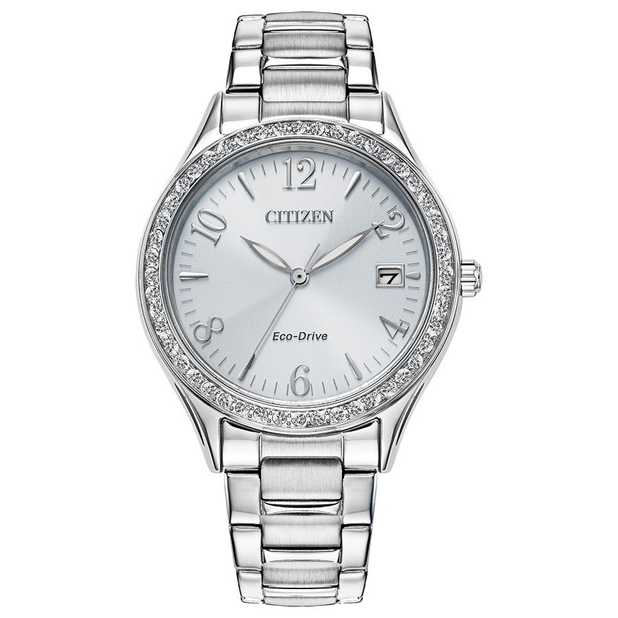 Citizen Women's Classic Date Window Silver Eco-Drive Watch 34MM