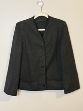 Vintage Rosecrest Wool Blend Blazer Black Trim Sz M