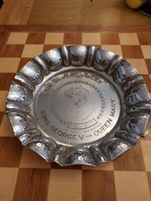 RARE CHROMIUM PLATE TRAY KING GEORGE V QUEEN MARY SILVER JUBILEE 1935 24.5cm