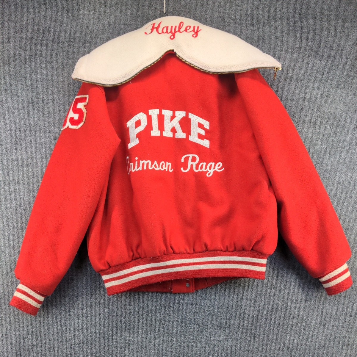 Game Sportswear Men's Pike Crimson Rage #15 Varsity Jacket Red M