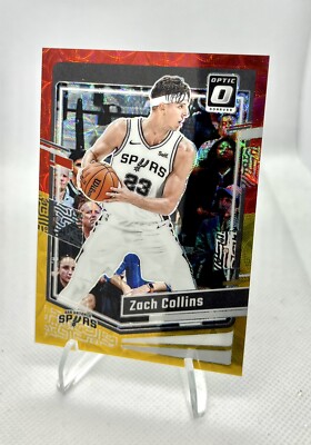 2023-24 Optic ZACH COLLINS #129 International Red-Yellow Scope  /99, Spurs