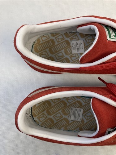 Puma Suede Classi Shoes Mens Sz 10.5 Red White Suede Sneakers EUC - Picture 11 of 14