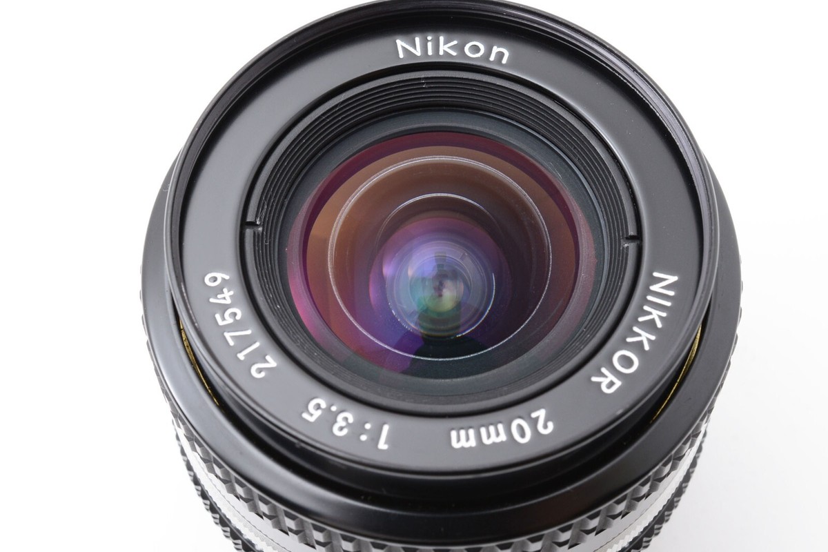 ニコンMFレンズ Nikkor Ai-S 20mm f/3.5 MINT+++] Nikon Ai-s Nikkor 20mm F/3.5 Wide Angle MF Lens
