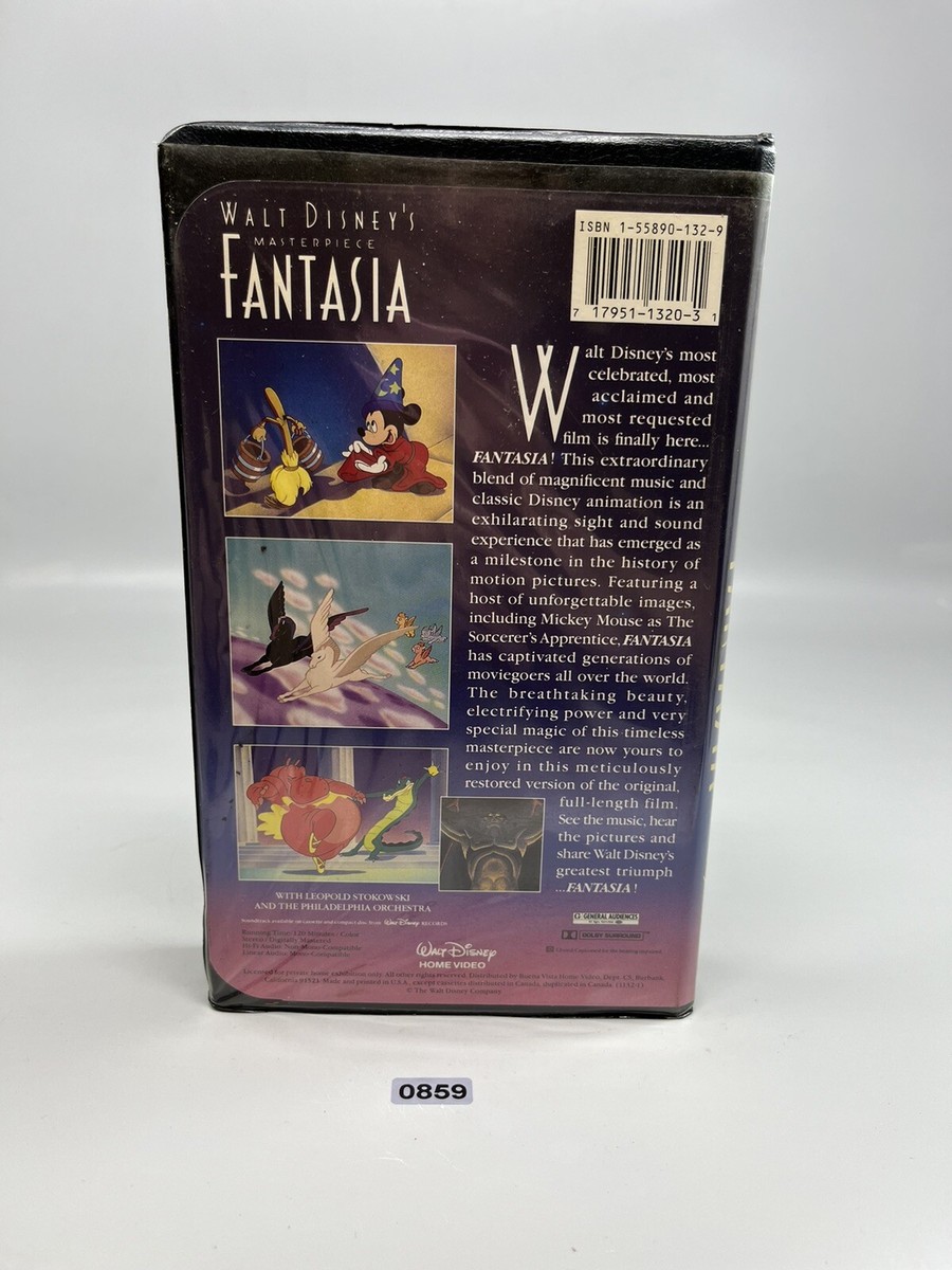 Walt Disney's Masterpiece Fantasia (VHS, 1991) Rare & Very Good