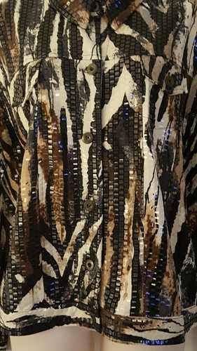 Elementz Women's Animal Print with Detail Jacket Top XL - Picture 5 of 11