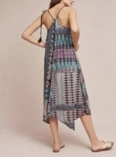 Anthropologie Akemi + Kin Riviera Midi Handkerchief Tank Tie Dress Size XS Boho