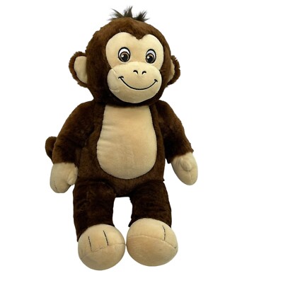 Build A Bear Smiley Monkey Chimp Chimpanzee Ape Brown Plush 18'' BAB Soft Eyes