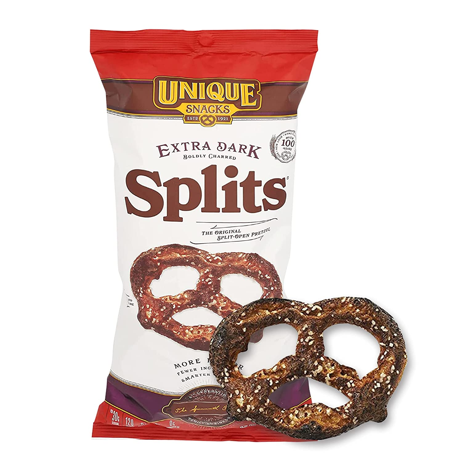 Unique Snacks Extra Dark Splits Pretzels, Original SplitOpen Pretzels