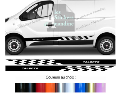 2 UNTERE STREIFEN FÜR FIAT TALENTO SPORT DECO VAN STICKER BD435-41