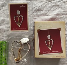 2005 Hallmark Keepsake Christmas Ornament Our First Christmas Metal Heart