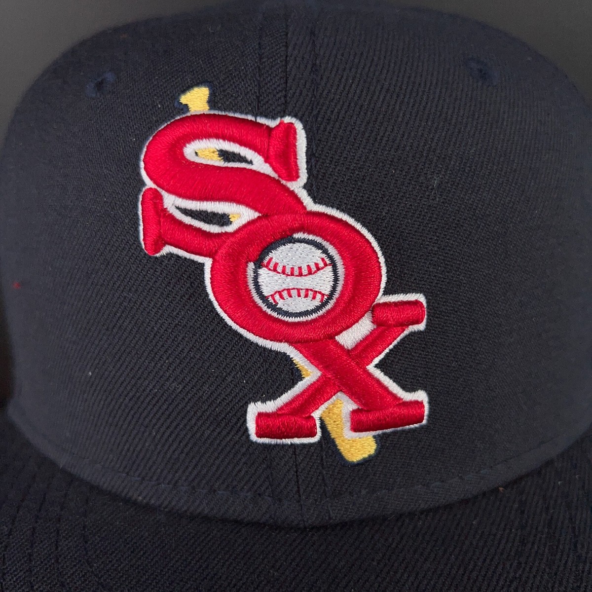 Chicago White Sox Fitted Baseball Hat Cap Sz 7 Black New Era 1933