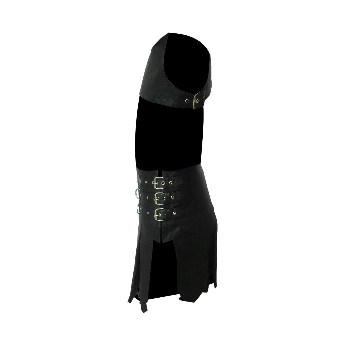 Costume Uomo Gladiatore Romano In Ecopelle Con Cintura - Kilt Gonna Per Cosplay E Halloween - Foto 5