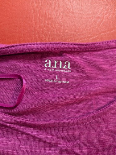 Ana womens L Fushia Adventure pink shirt top ruffle sleeve NWT - Picture 3 of 6