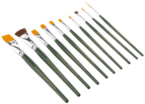One Stroke Brush Set Small for Acrylic Watercolor Painting 1059 10 Pack