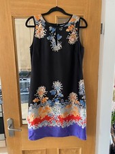 Wallis ladies black patterned sleeveless dress size 12